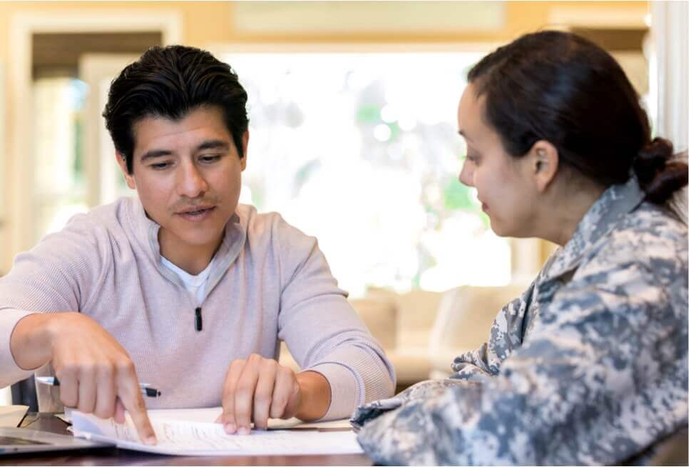 A Northwestern Mutual Financial Advisor meeting with a service member